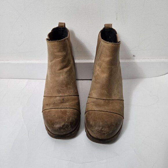 Sorel Size 7 Joan of Arctic Wedge II Chelsea Ankle Boots Brown Leather - Picture 2 of 14